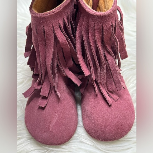 Fringe Boots Monkey feet dusty rose/pink size 2/3 yrs - Picture 6 of 14